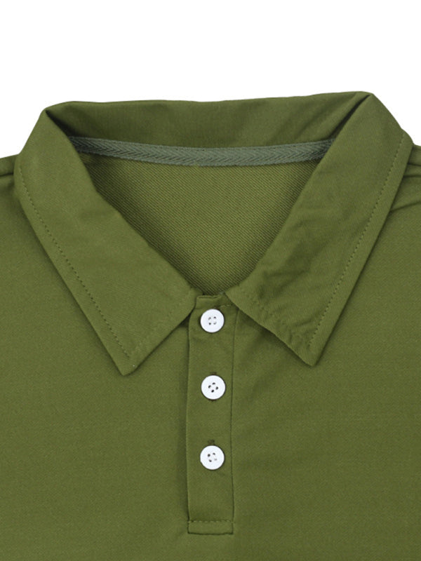 Men’s lapel short -sleeved shorts two -piece sports casual set