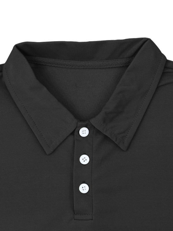 Men’s lapel short -sleeved shorts two -piece sports casual set
