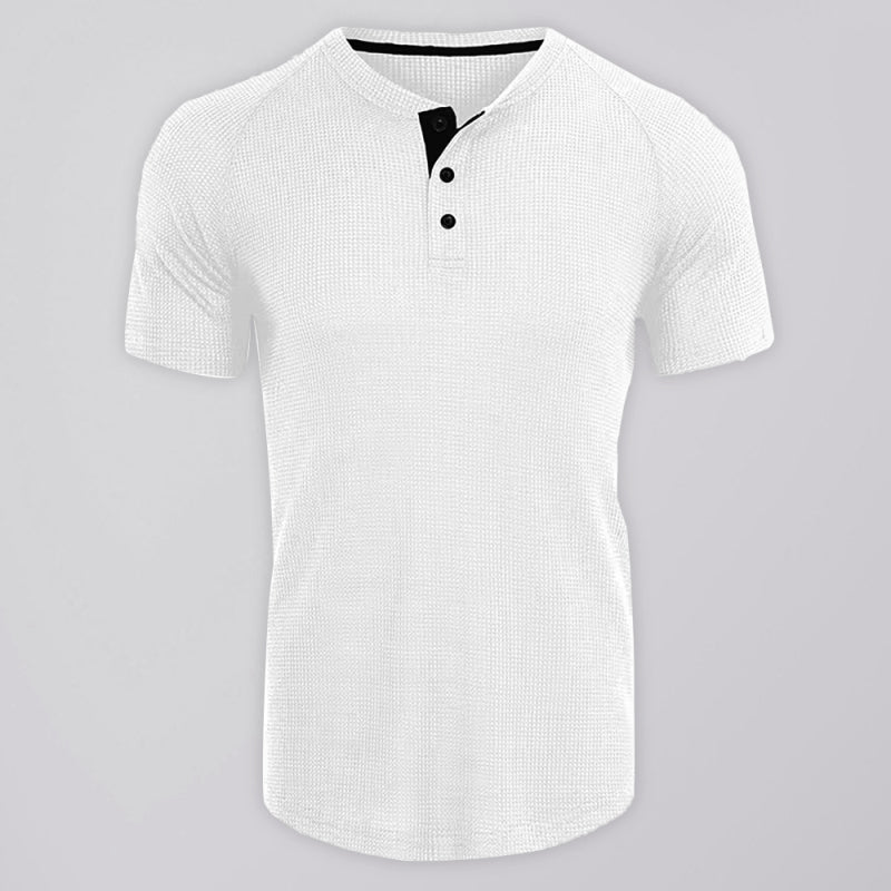 Men’s Light Business Casual Round Neck Tee - Raw white off white / S