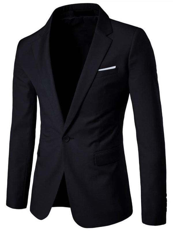 Men’s Light Business Long Sleeve Blazer - Black / M