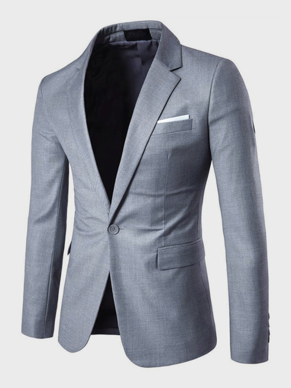 Men’s Light Business Long Sleeve Blazer - Grey / M