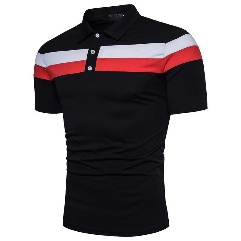 Men’s Light Business Polyester Regular Sleeve Polo Shirt - Black / M