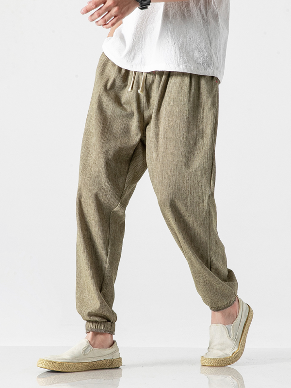 Men’s Linen Pants Fashion Haren Pants Drawstring Pants