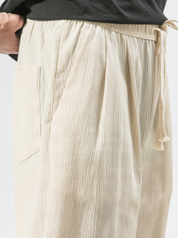 Men’s Linen Pants Fashion Haren Pants Drawstring Pants