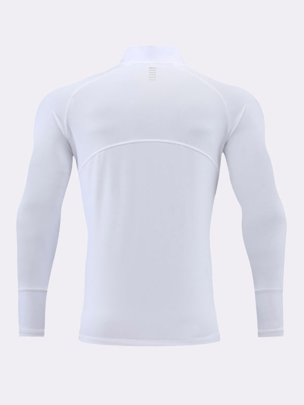 Men’s long-sleeved quick-drying stand-up collar sports fitness top