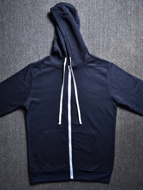 Men’s long-sleeved sports hooded top zipper cardigan sweatshirt