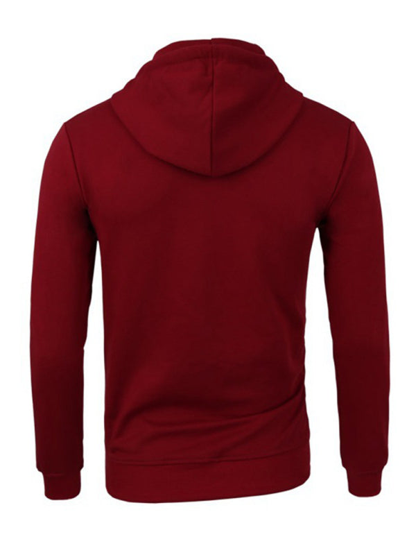 Men’s long-sleeved sports hooded top zipper cardigan sweatshirt
