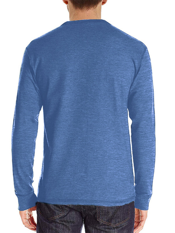 Men’s long-sleeved t-shirt foreign trade t-shirt solid color bottoming shirt