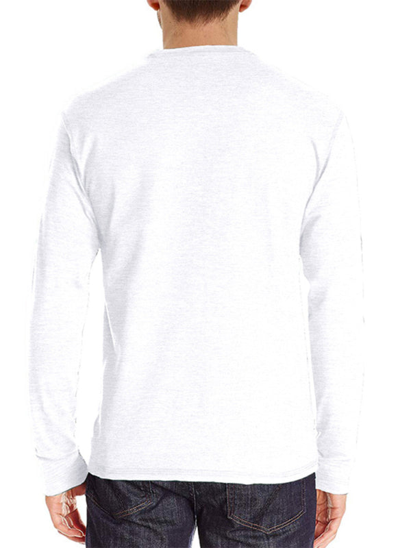 Men’s long-sleeved t-shirt foreign trade t-shirt solid color bottoming shirt