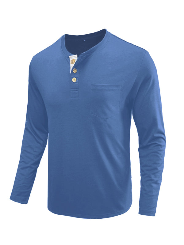 Men’s long-sleeved t-shirt foreign trade t-shirt solid color bottoming shirt