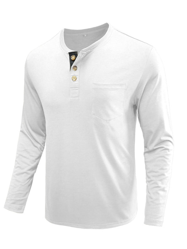 Men’s long-sleeved t-shirt foreign trade t-shirt solid color bottoming shirt