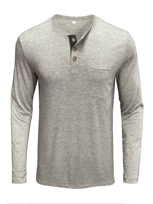 Men’s long-sleeved t-shirt foreign trade t-shirt solid color bottoming shirt