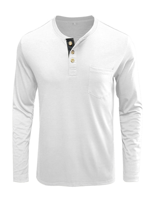 Men’s long-sleeved t-shirt foreign trade t-shirt solid color bottoming shirt
