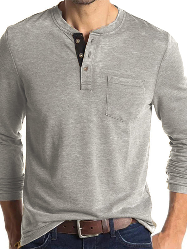 Men’s long-sleeved t-shirt foreign trade t-shirt solid color bottoming shirt