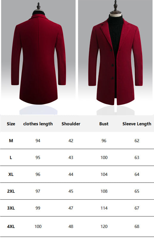 Men’s Long Woolen Coat
