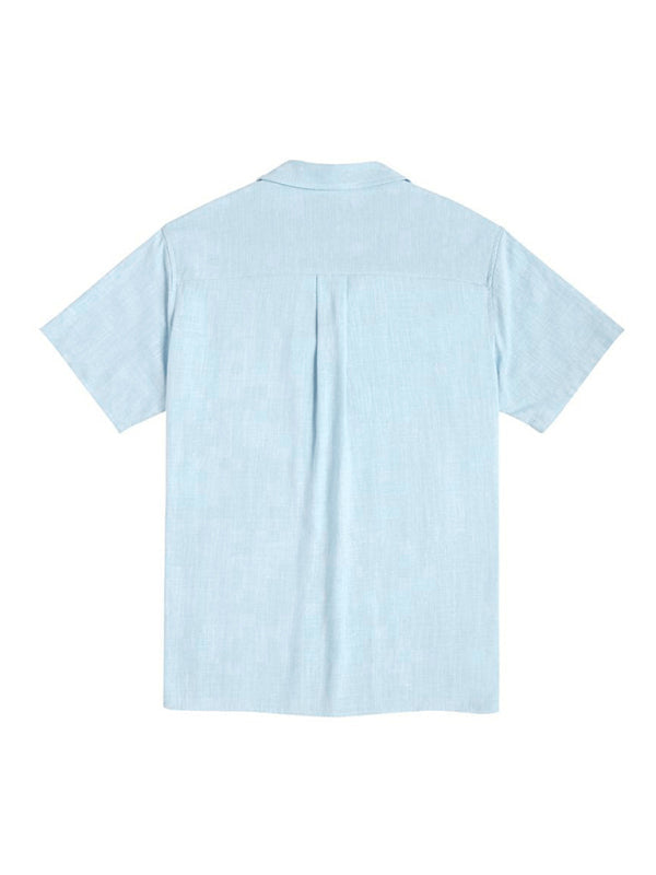Men’s Loose Casual Linen Shirt Cuban Guayabera Short Sleeve Beach Shirt