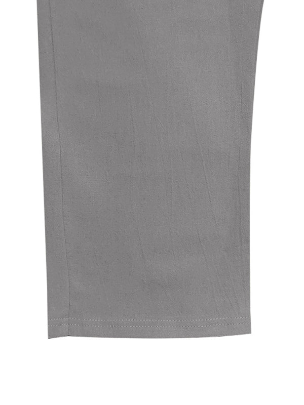Men’s Loose Casual Relaxed Straight Linen Naples Gurga Breathable Trousers