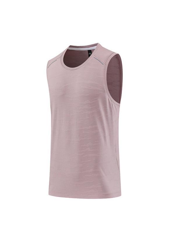 Men’s loose round neck breathable and quick-drying running sports vest