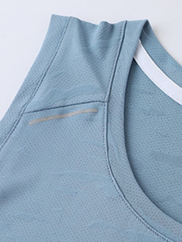 Men’s loose round neck breathable and quick-drying running sports vest
