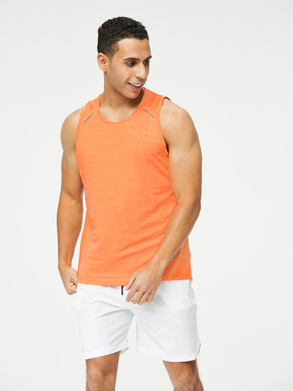 Men’s loose round neck breathable and quick-drying running sports vest