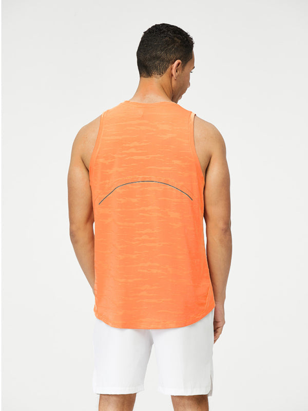 Men’s loose round neck breathable and quick-drying running sports vest