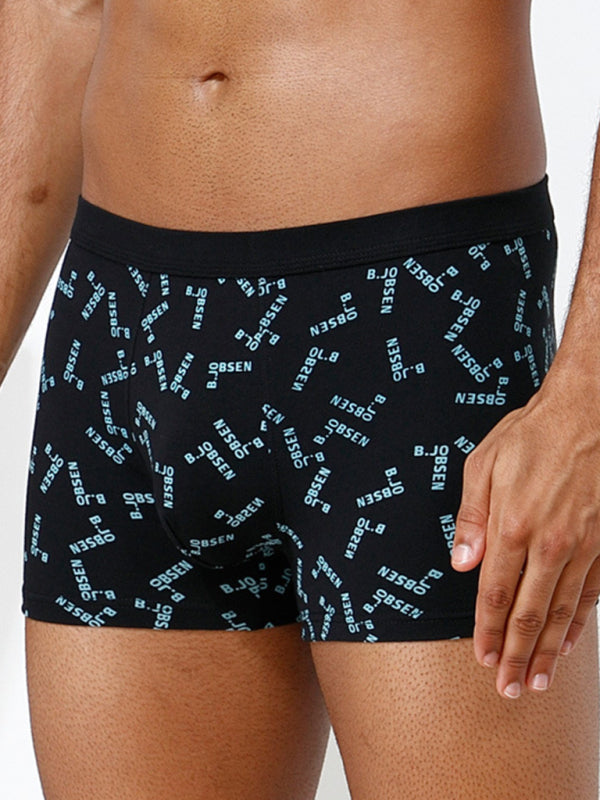 Men’s Mid Waist Cotton Breathable Print Boxer Briefs