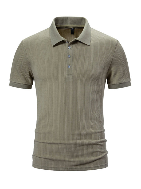 Men’s New Casual Pit Lapel POLO Shirt - Khaki / S