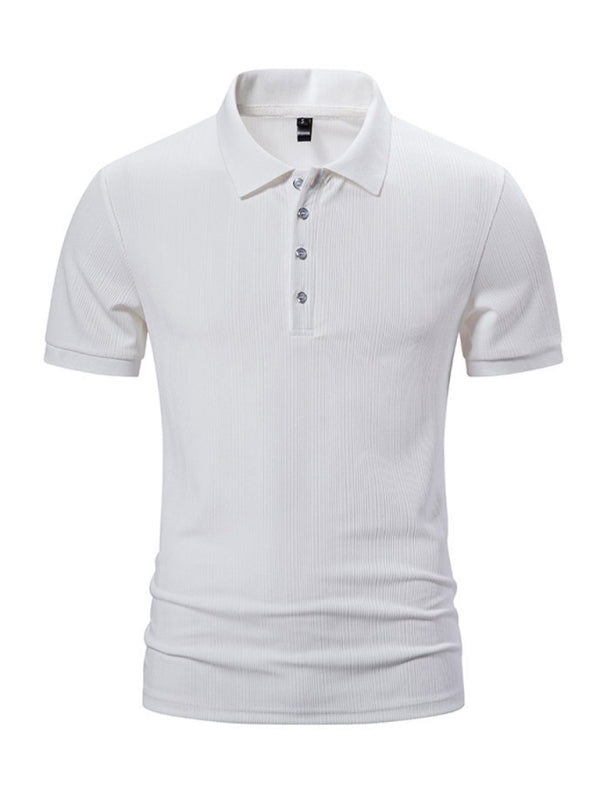 Men’s New Casual Pit Lapel POLO Shirt - White / S