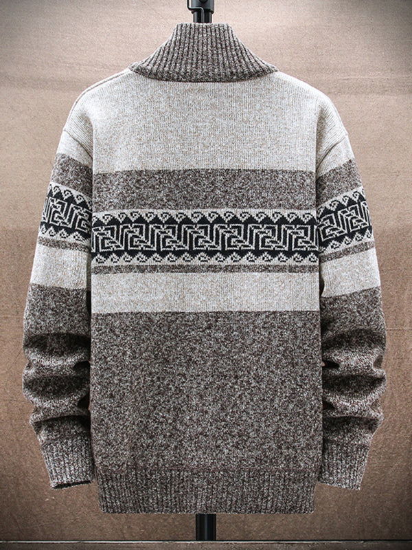 Men’s new fashion stand-up collar cardigan sweater zipper style sweater