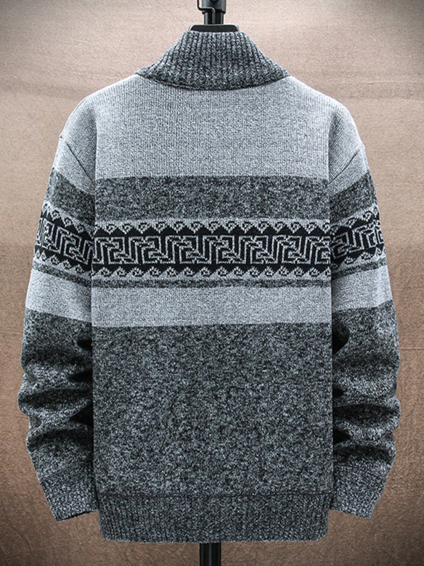Men’s new fashion stand-up collar cardigan sweater zipper style sweater