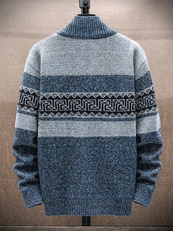 Men’s new fashion stand-up collar cardigan sweater zipper style sweater
