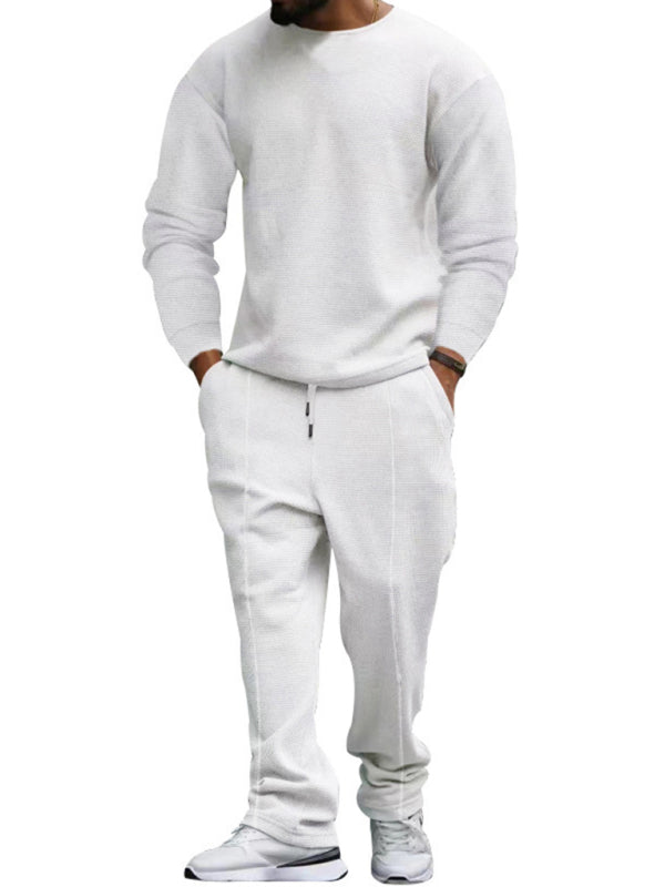 Men’s new long-sleeved trousers round-neck casual suit