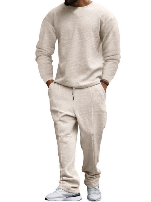 Men’s new long-sleeved trousers round-neck casual suit
