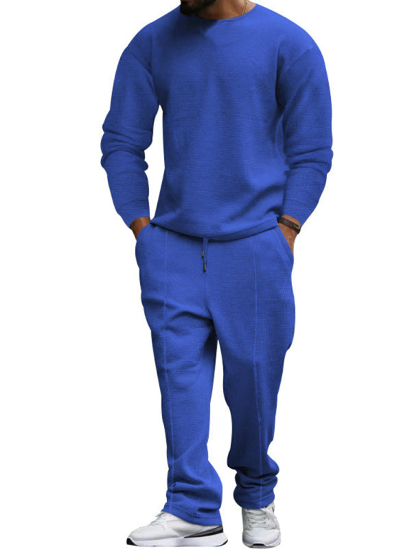 Men’s new long-sleeved trousers round-neck casual suit