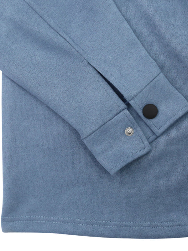 Men’s new long-sleeved trousers single-breasted jacket solid color slim two-piece set