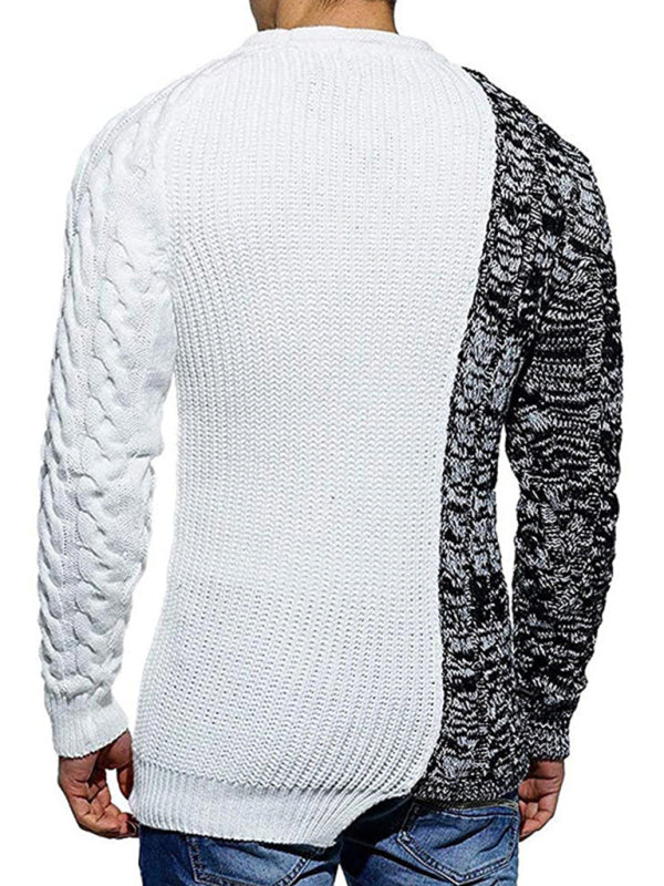 Men’s new round neck long sleeve knitted slim sweater