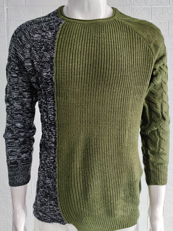 Men’s new round neck long sleeve knitted slim sweater