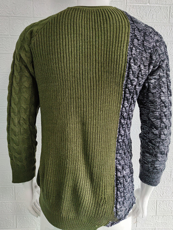 Men’s new round neck long sleeve knitted slim sweater