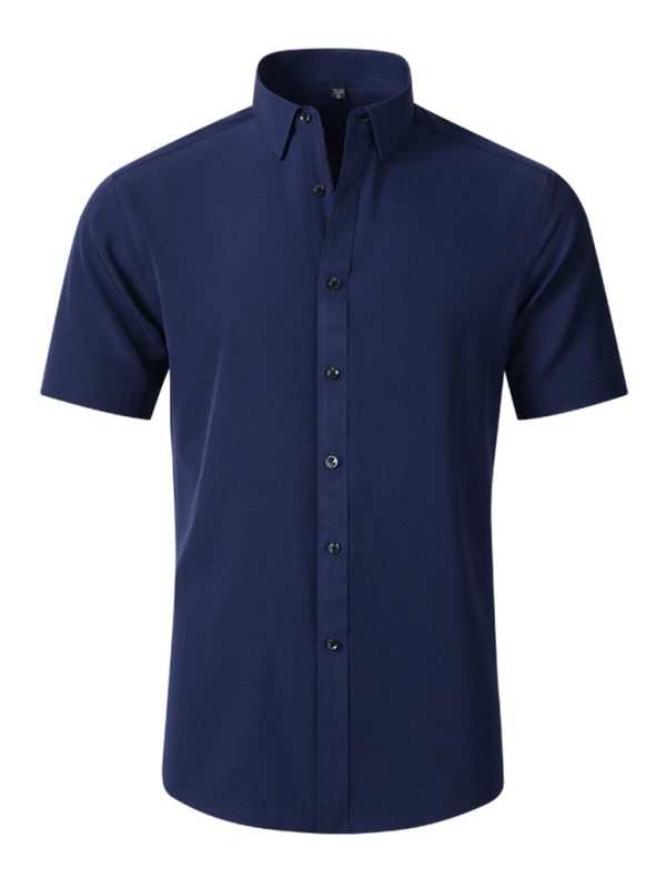 Men’s non-iron wrinkle-resistant short-sleeved shirt - Champlain color / XS