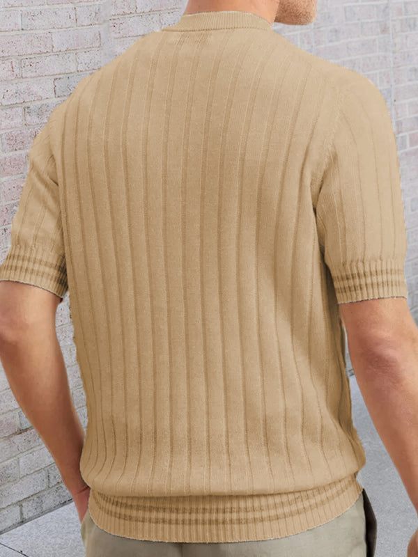 Men’s POLO shirt turned short -sleeved slim sweater