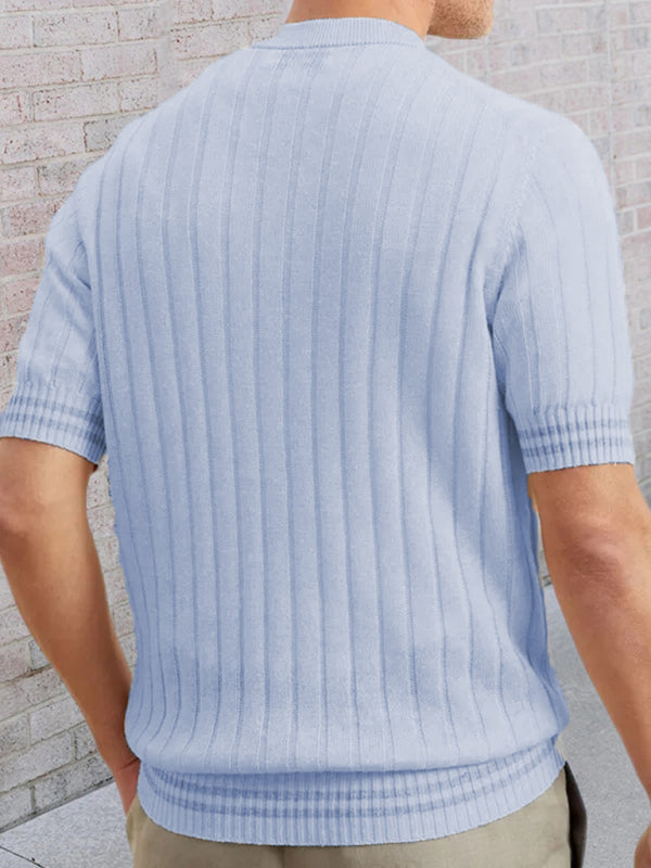 Men’s POLO shirt turned short -sleeved slim sweater