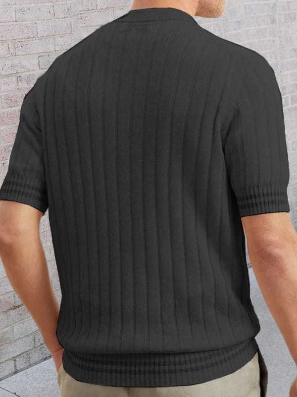 Men’s POLO shirt turned short -sleeved slim sweater