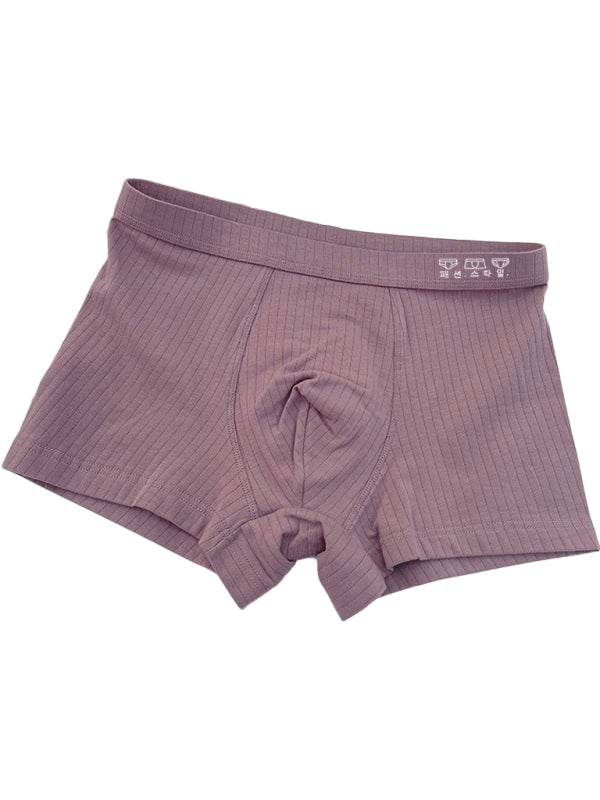 Men’s pure cotton one piece boxer briefs - Gray purple / L