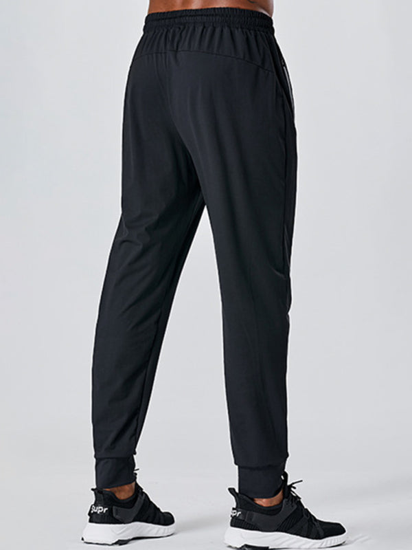 Men’s Quick-Dry Fitness Elastic Zipper Pants