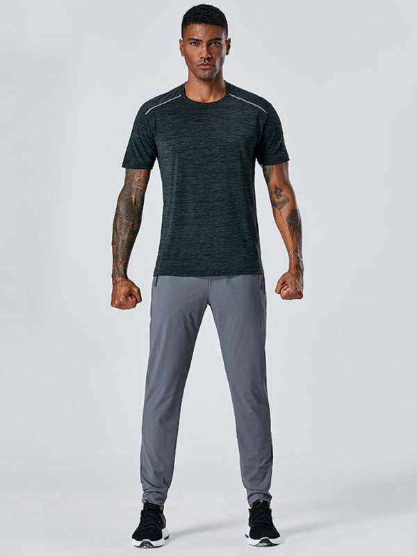 Men’s Quick-Dry Fitness Elastic Zipper Pants
