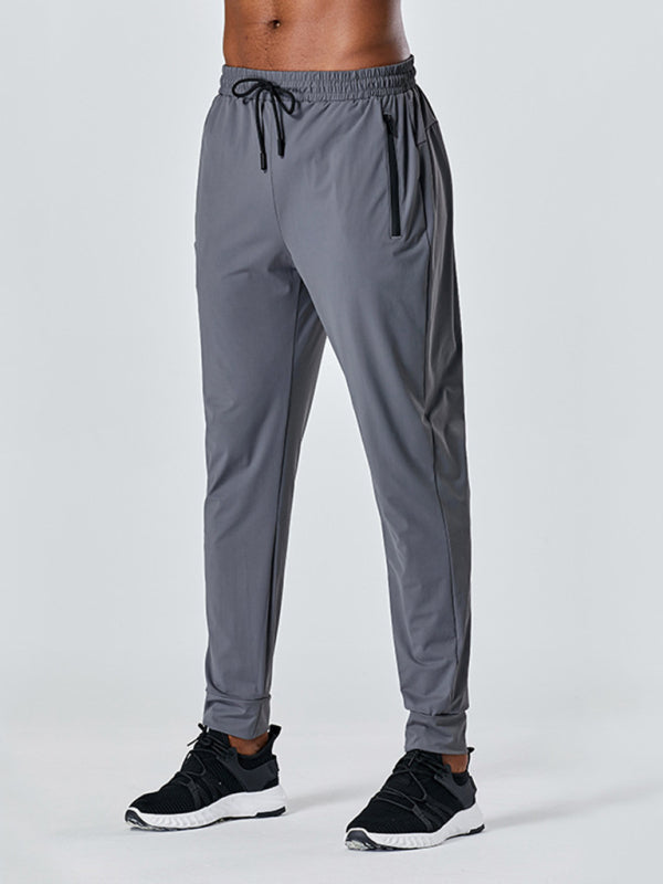Men’s Quick-Dry Fitness Elastic Zipper Pants