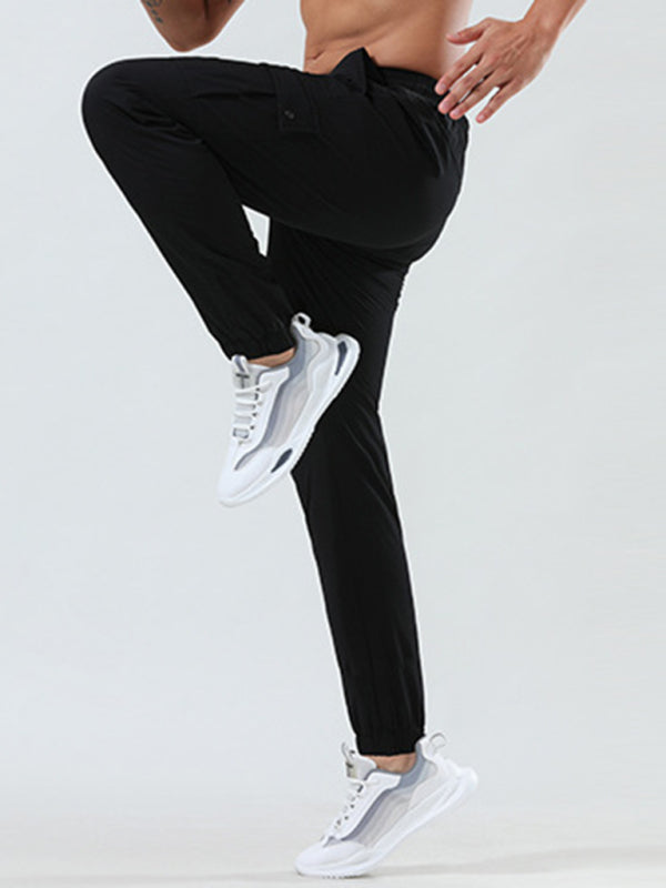 Men’s Quick-Dry Fitness Elastic Zipper Pants