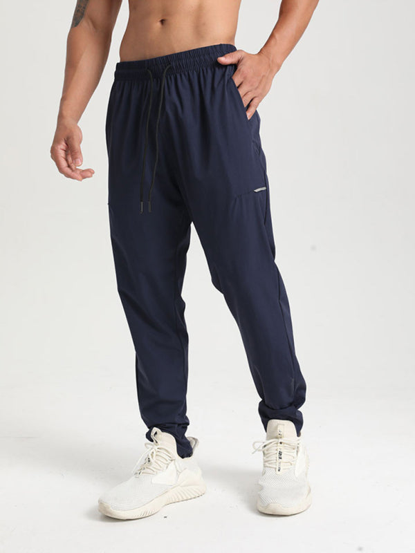 Men’s quick-drying elastic outdoor casual running fitness training trousers - Blue / M