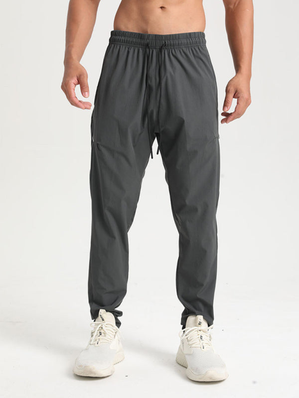 Men’s quick-drying elastic outdoor casual running fitness training trousers - Grey / M