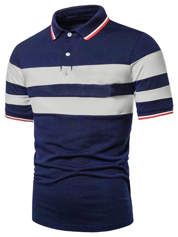 Men’s Short Sleeve Color Block Knit Polo Shirt - Champlain color / S